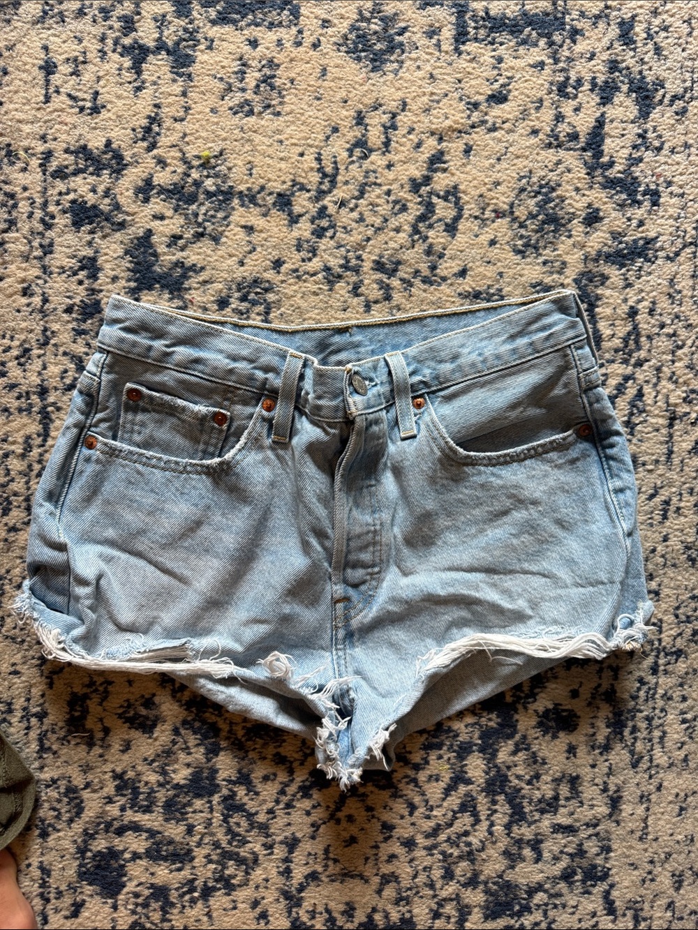 Levi's Light Blue Distressed Denim Cutoff Shorts